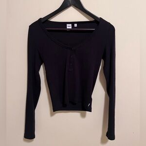 Black TNA Henley top size small.